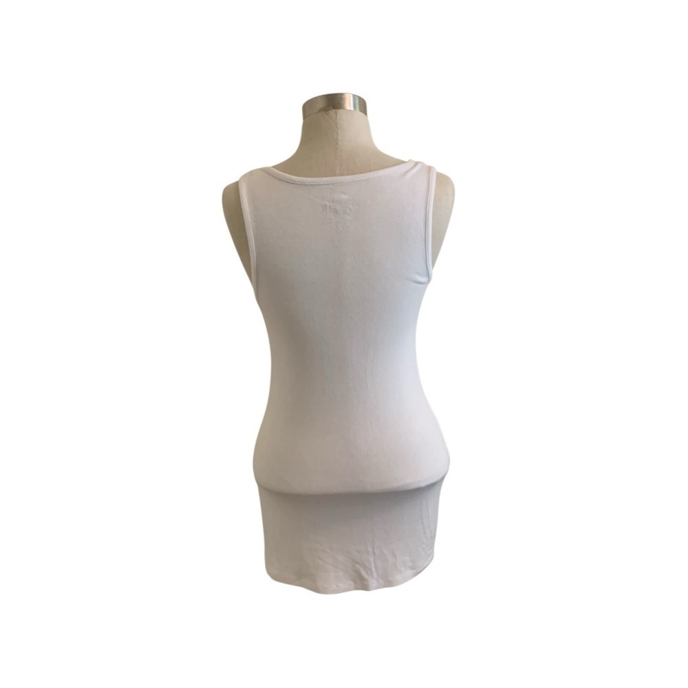 White Sleeveless Tank with Lace Detail - Picture 4 of 9